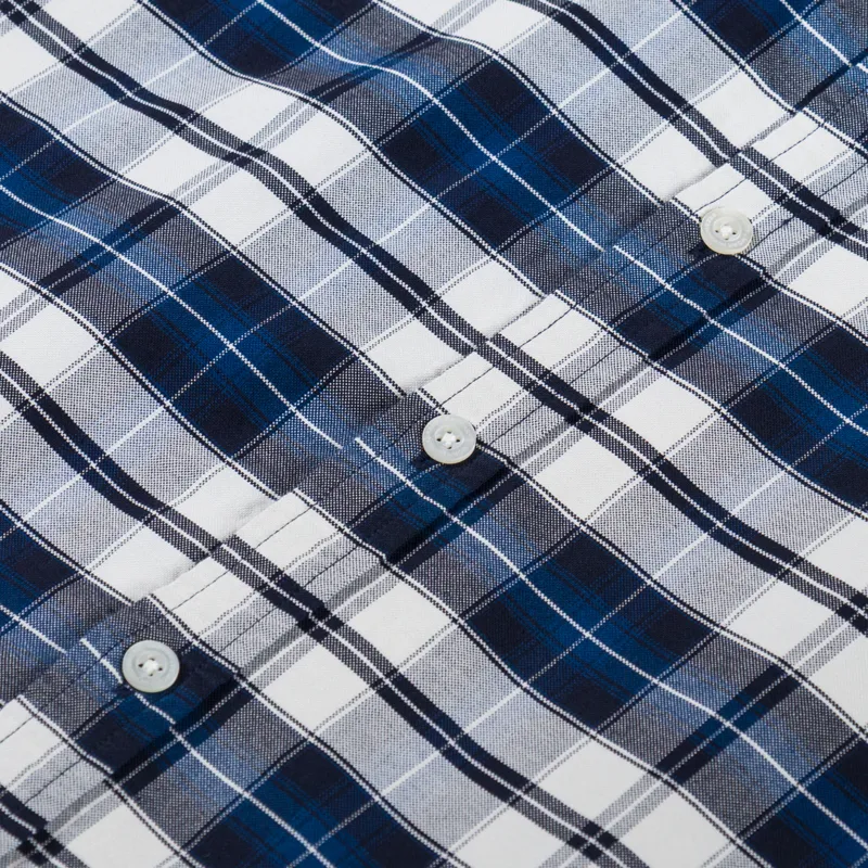 Carhartt WIP Long Sleeve Tarbell Shirt Check Dark Navy White-6