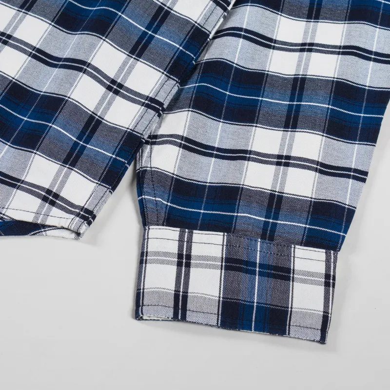 Carhartt WIP Long Sleeve Tarbell Shirt Check Dark Navy White-7