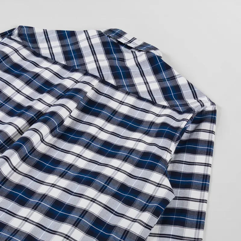 Carhartt WIP Long Sleeve Tarbell Shirt Check Dark Navy White-3