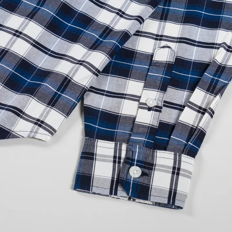 Carhartt WIP Long Sleeve Tarbell Shirt Check Dark Navy White-8