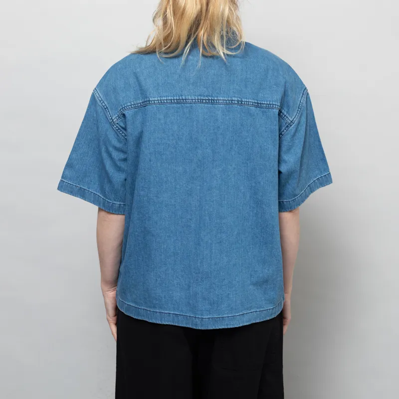 Carhartt WIP Womens Lovilia Shirt Blue Stone Washed-3