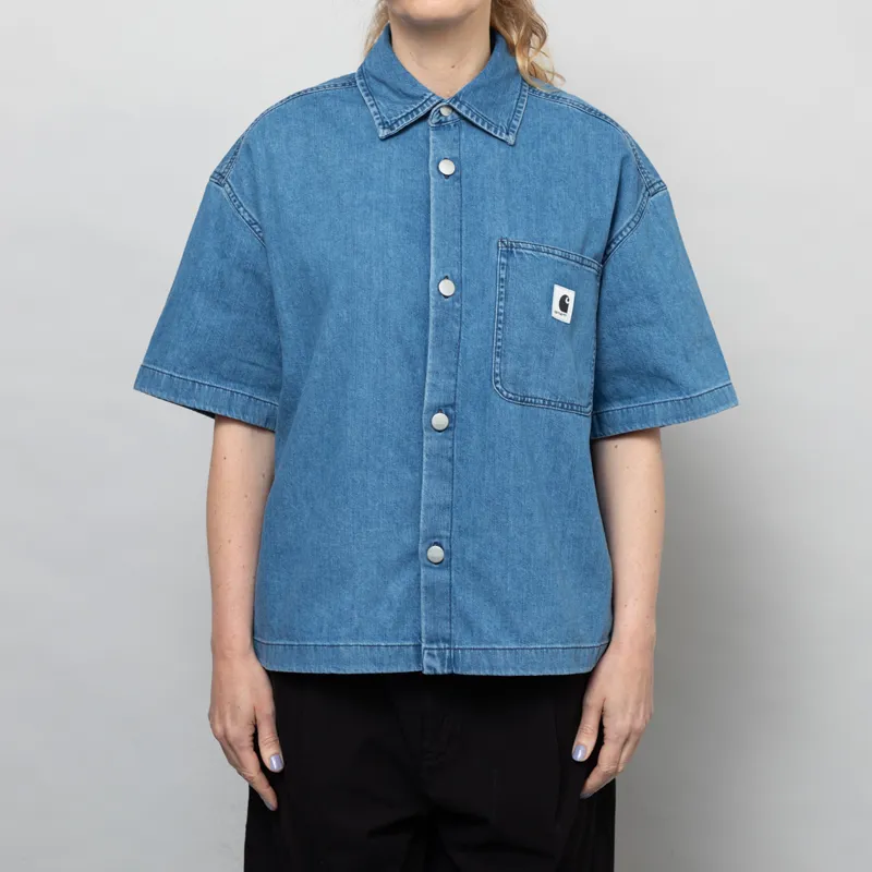 Carhartt WIP Womens Lovilia Shirt Blue Stone Washed