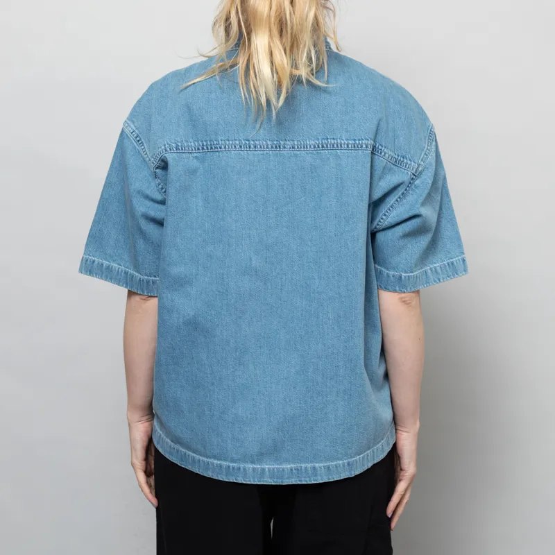 Carhartt WIP Womens Lovilia Shirt Blue Bleached-3