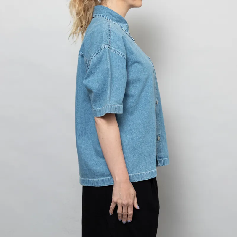 Carhartt WIP Womens Lovilia Shirt Blue Bleached-4