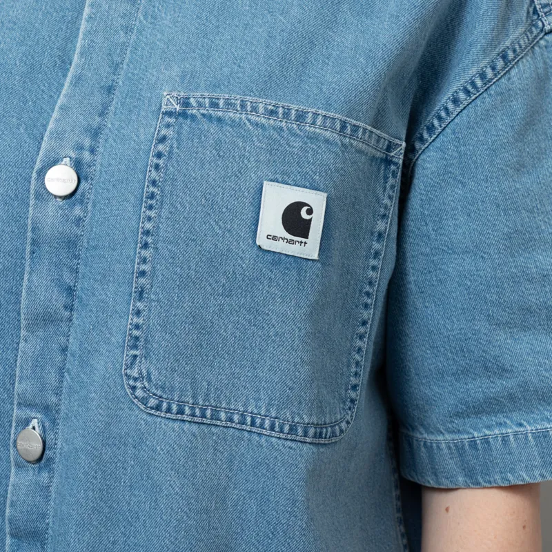 Carhartt WIP Womens Lovilia Shirt Blue Bleached-7