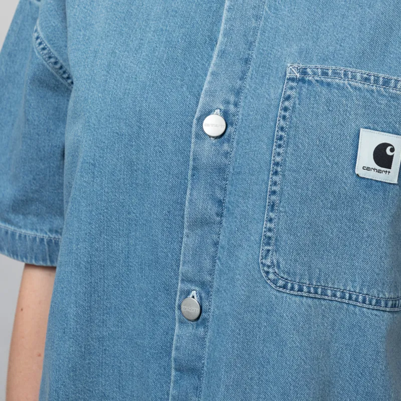 Carhartt WIP Womens Lovilia Shirt Blue Bleached-6