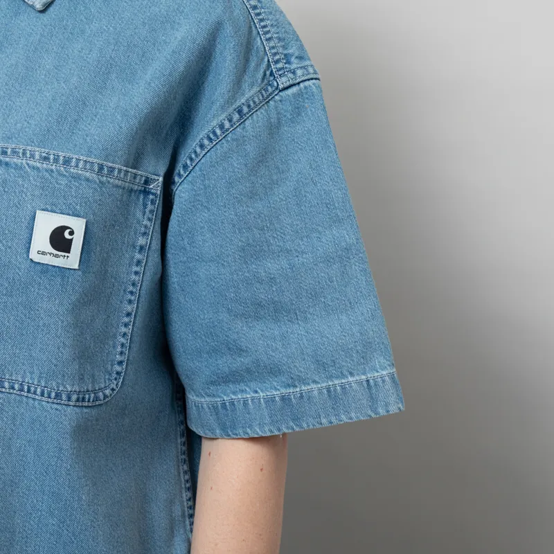 Carhartt WIP Womens Lovilia Shirt Blue Bleached-8