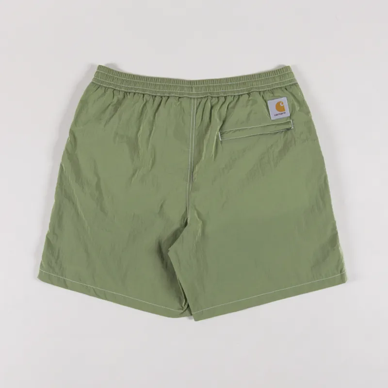 Carhartt WIP Canby Swim Trunks Gentle Green White-1