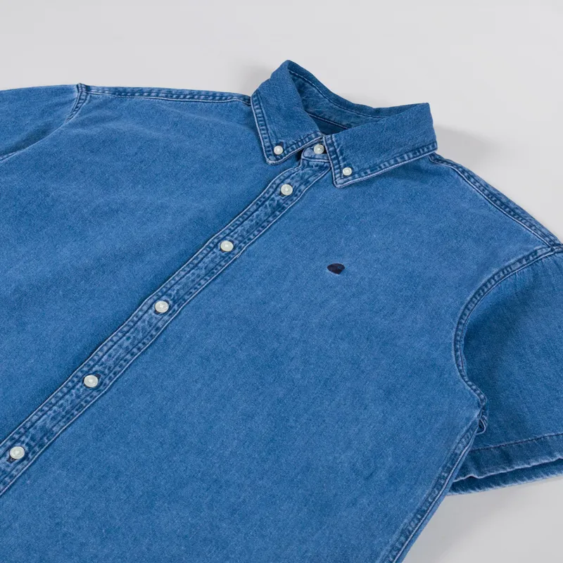 Carhartt WIP Lucas Shirt Blue Stone Washed-2