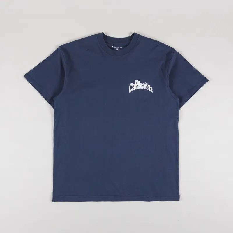 Carhartt WIP Logo T Shirt Dusky Blue-1