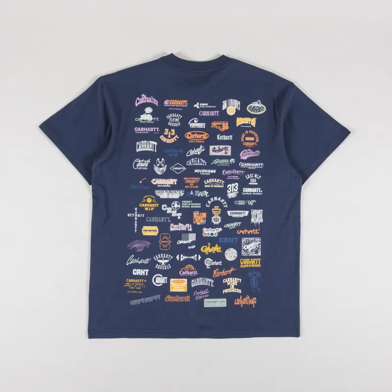 Carhartt WIP Logo T Shirt Dusky Blue