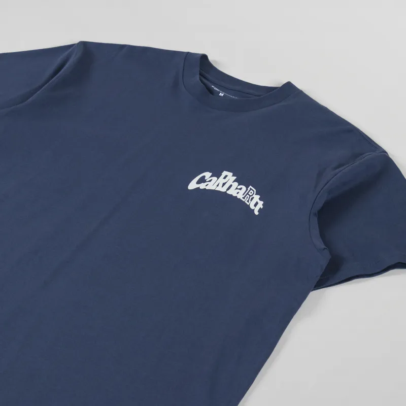 Carhartt WIP Logo T Shirt Dusky Blue-3