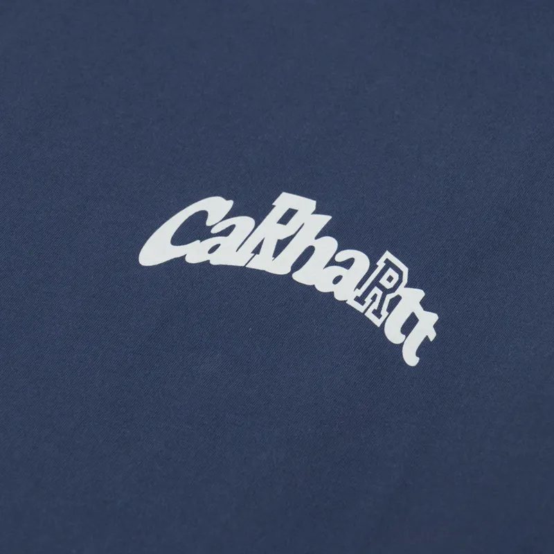Carhartt WIP Logo T Shirt Dusky Blue-5