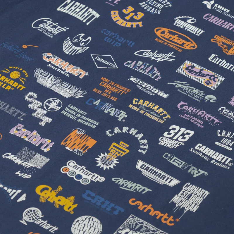 Carhartt WIP Logo T Shirt Dusky Blue-4