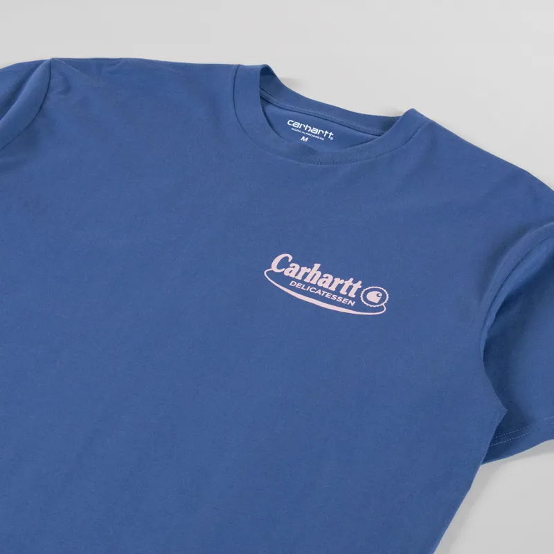 Carhartt WIP Catalogue T Shirt Blue Iris Air Pink-3