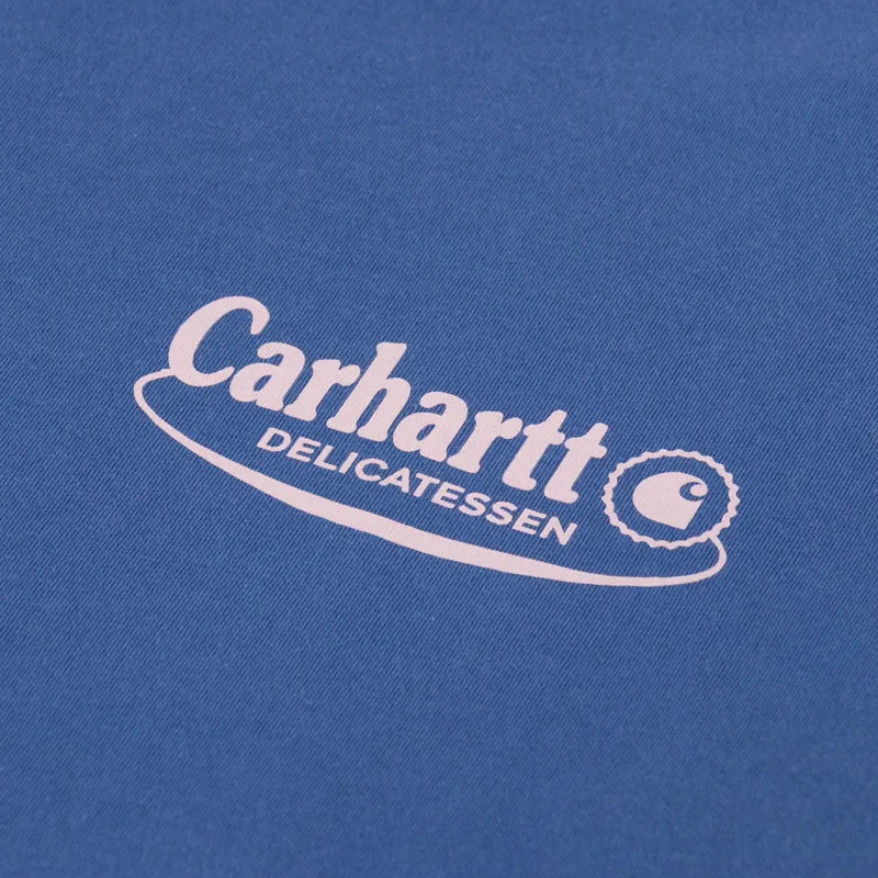 Carhartt WIP Catalogue T Shirt Blue Iris Air Pink-5