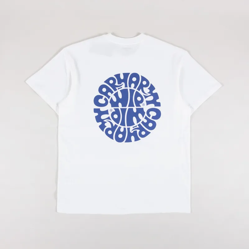 Carhartt WIP Jazzy T Shirt White Blue Iris