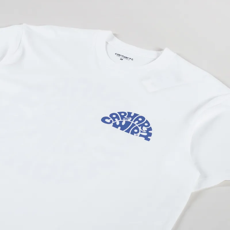 Carhartt WIP Jazzy T Shirt White Blue Iris-3