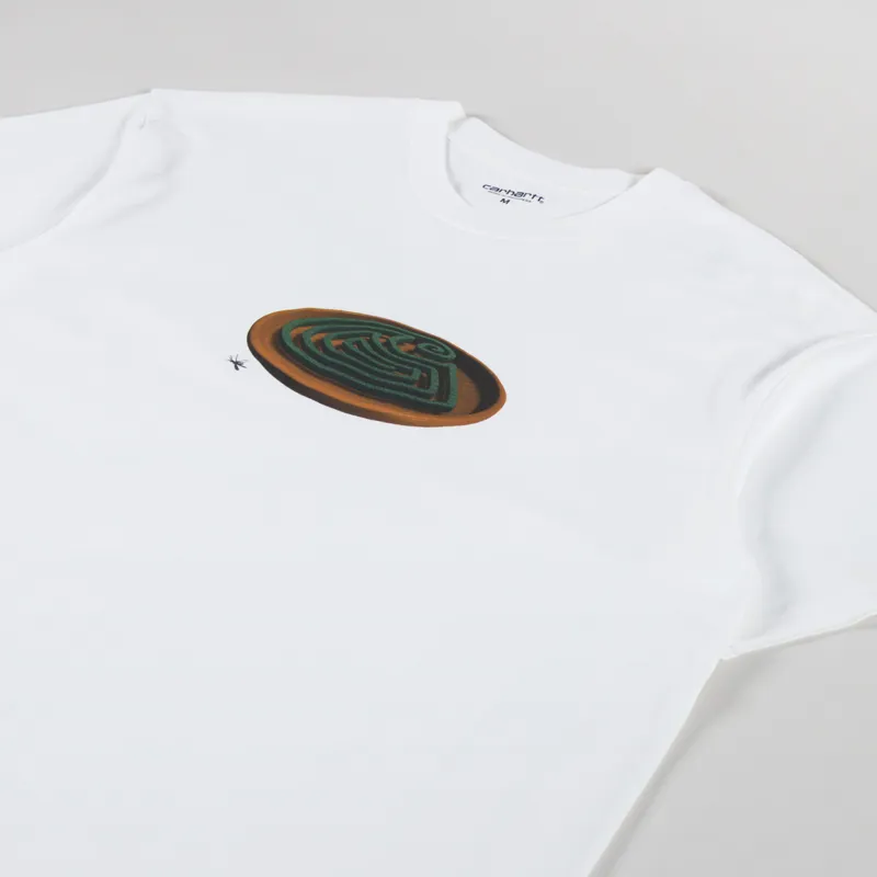 Tシャツ・カットソー CARHARTT WIP 'Spiral' T-shirt White Carhartt WIP Mens Graphic Printed Spiral Logo Tee T Shirt White