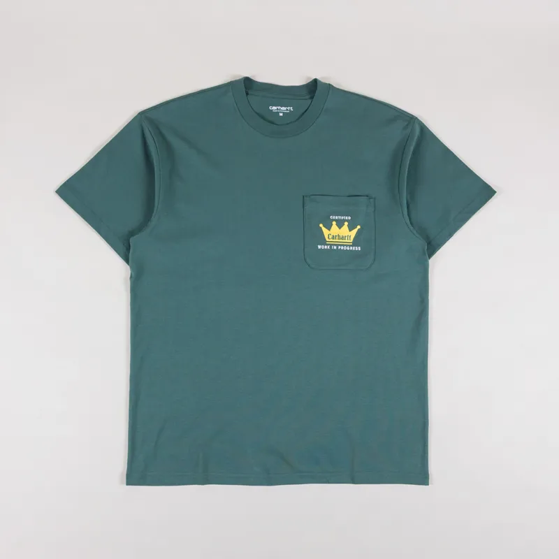 Carhartt WIP Crown Pocket T Shirt Silver Pine