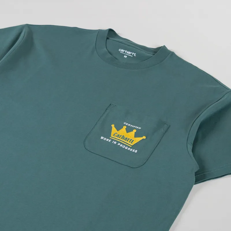 Carhartt WIP Crown Pocket T Shirt Silver Pine-1