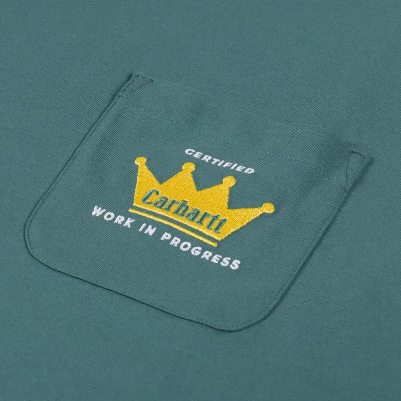 Carhartt WIP Crown Pocket T Shirt Silver Pine-2