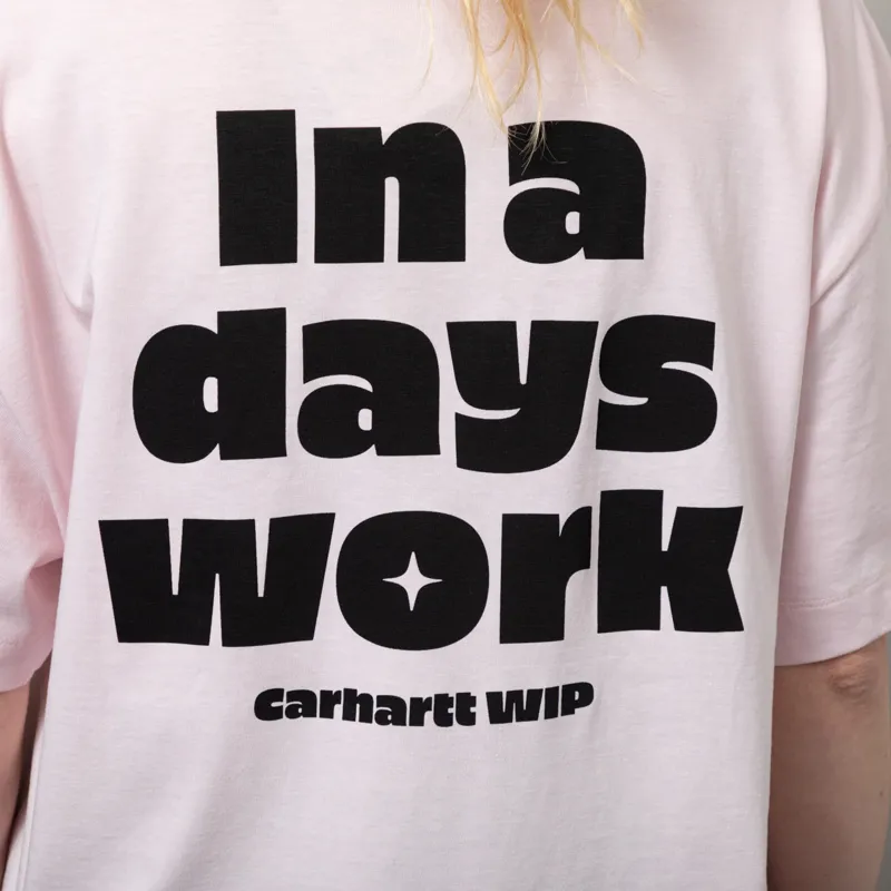Carhartt WIP Womens Day Off T Shirt Air Pink Black-6