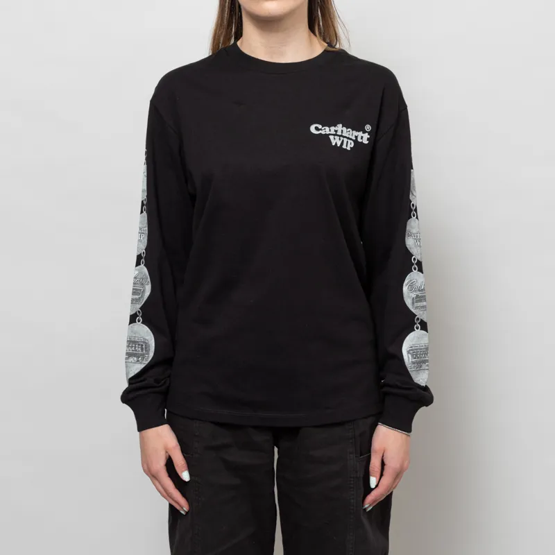 Carhartt WIP Womens Long Sleeve Hartt Chain T Shirt Black