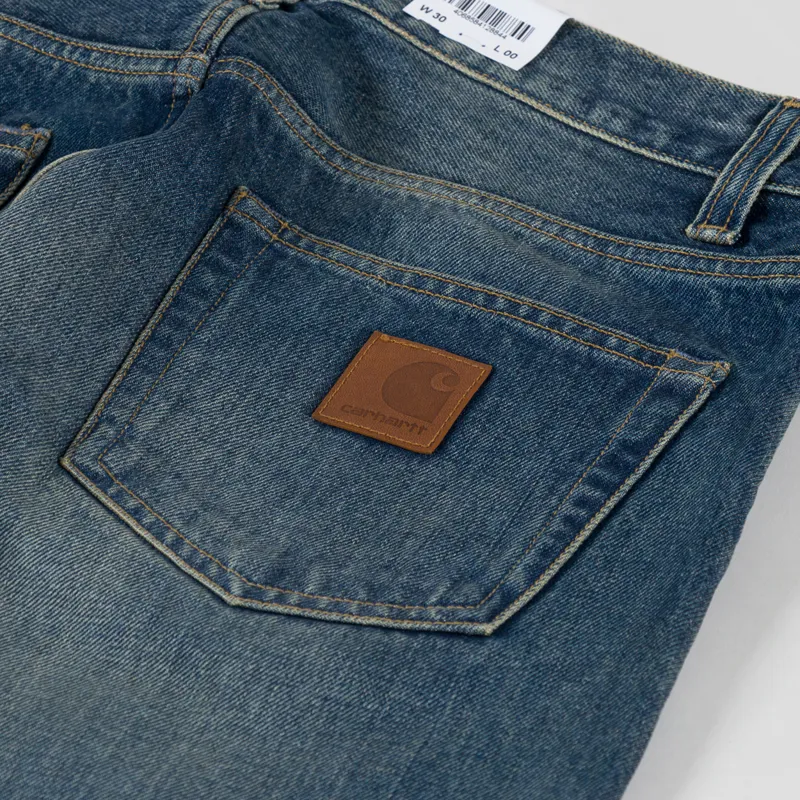 Carhartt WIP Landon Pant Blue Worn Used Wash Smith Denim-7