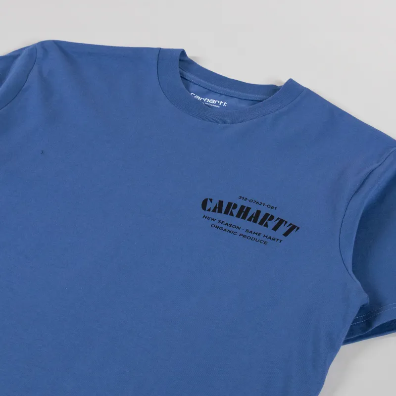 Carhartt WIP Catalogue C Logo T Shirt Blue Iris-3