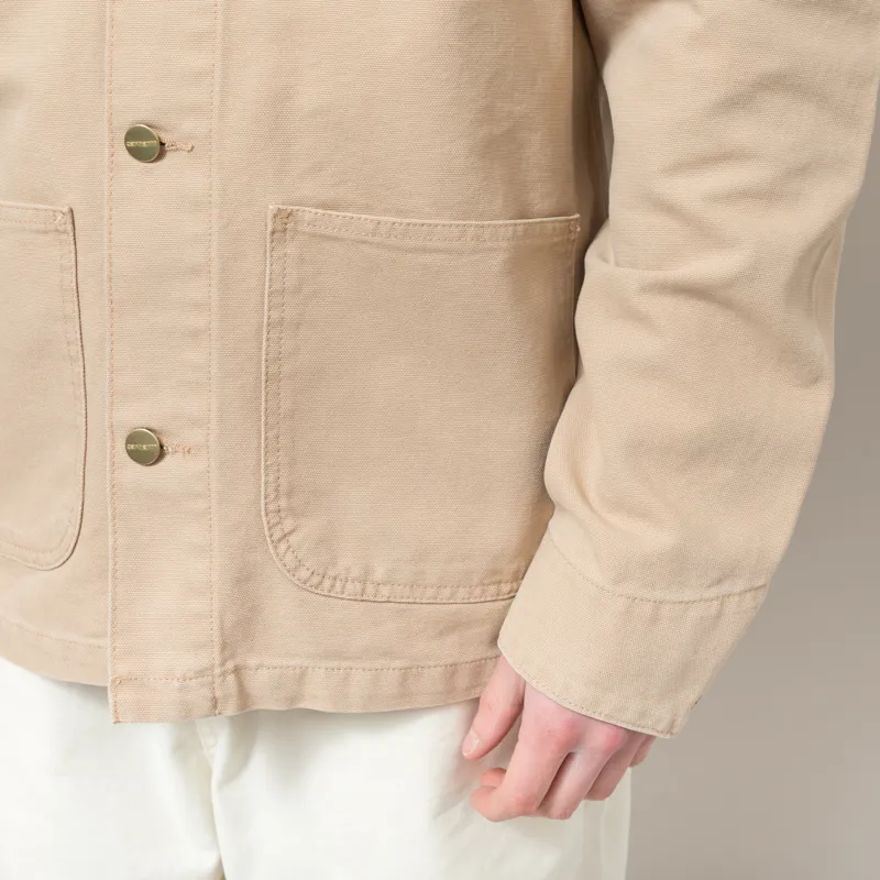 Carhartt WIP Michigan Summer Coat Dusty H Brown Stone Canvas-9