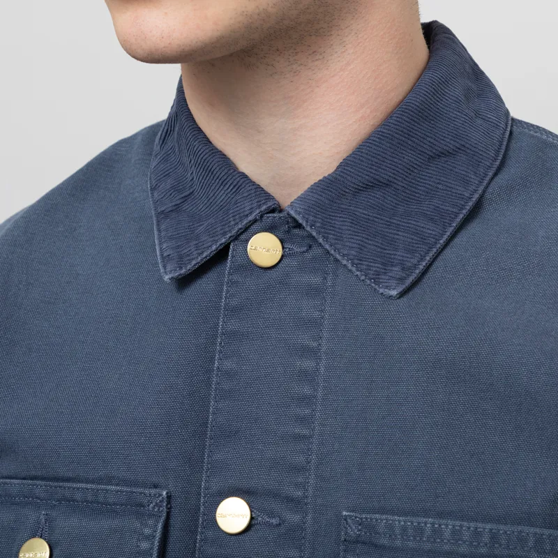 Carhartt WIP Michigan Summer Coat Dusky Blue Stone Canvas-5