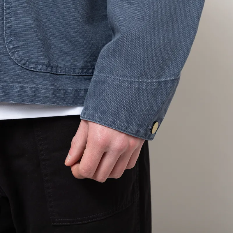 Carhartt WIP Michigan Summer Coat Dusky Blue Stone Canvas-9