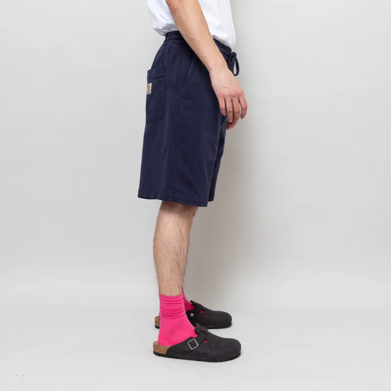 Carhartt WIP Floyde Shorts Blue Garment Dyed-4