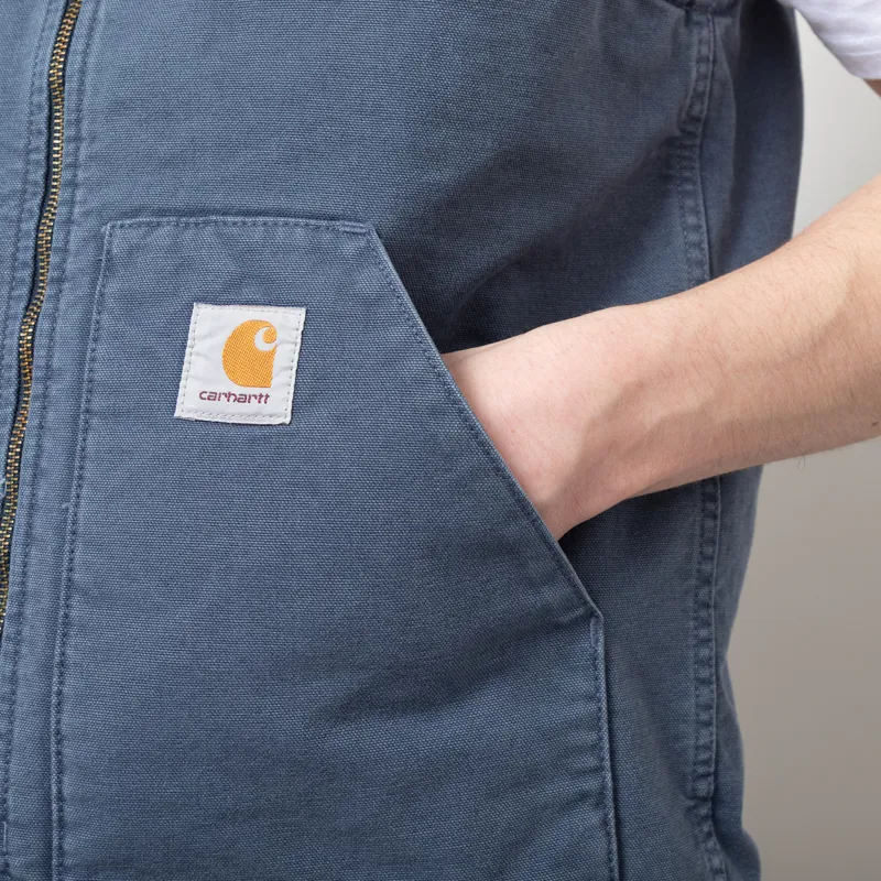 Carhartt WIP Classic Vest Dusky Blue Stone Canvas-9