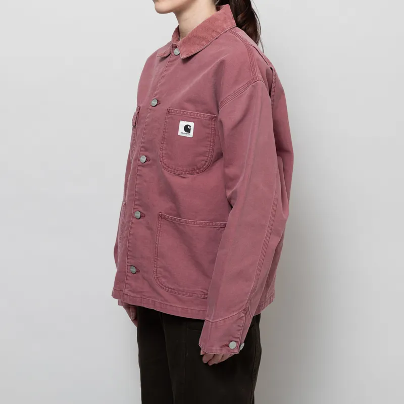 Carhartt WIP Womens OG Michigan Coat Dusky Pink Stone Canvas-1