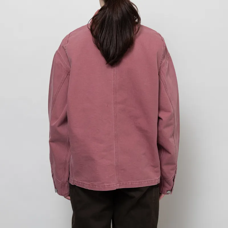 Carhartt WIP Womens OG Michigan Coat Dusky Pink Stone Canvas-3