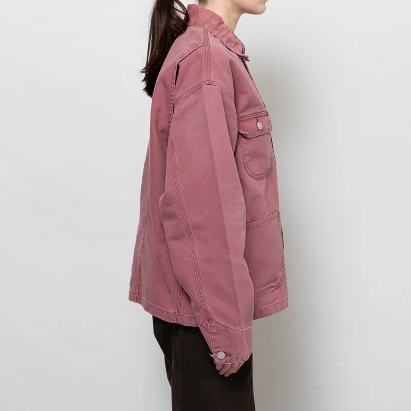 Carhartt WIP Womens OG Michigan Coat Dusky Pink Stone Canvas-4