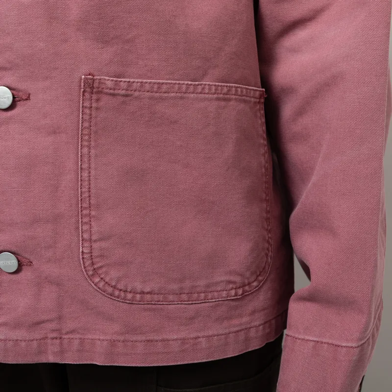 Carhartt WIP Womens OG Michigan Coat Dusky Pink Stone Canvas-8