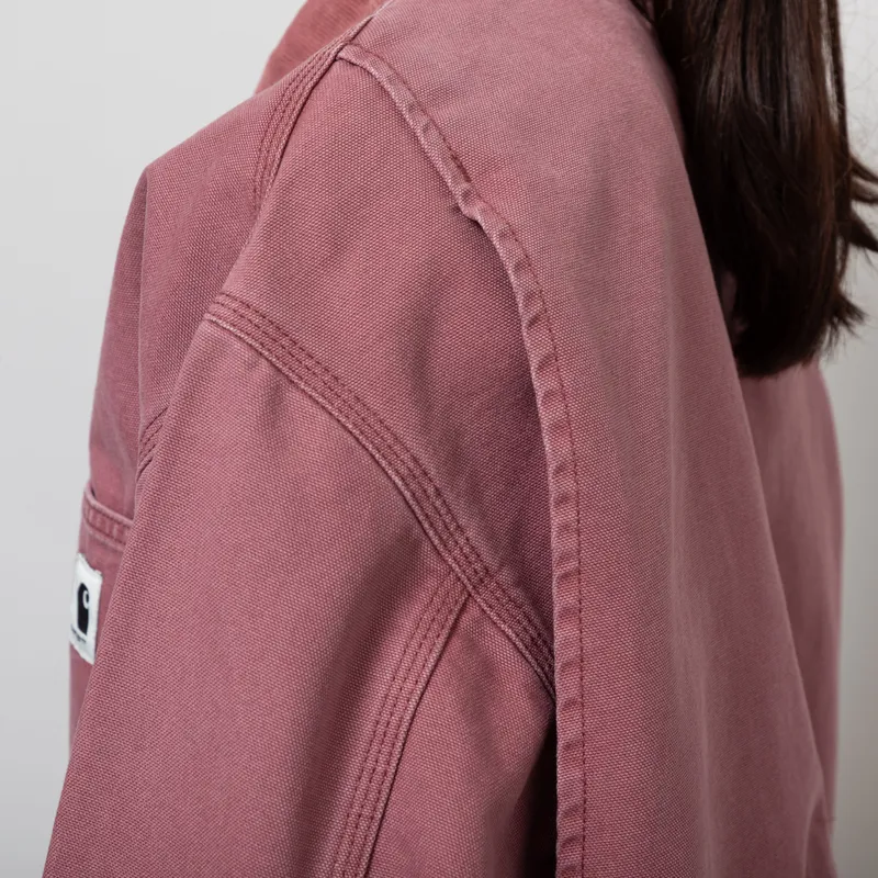 Carhartt WIP Womens OG Michigan Coat Dusky Pink Stone Canvas-7