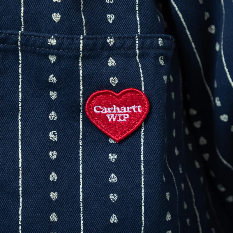 Carhartt WIP Womens Drewe Jacket Heart C Pinstripe Ink Natural Rinsed-9