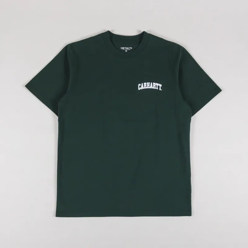 Carhartt WIP University Script T Shirt Conifer White