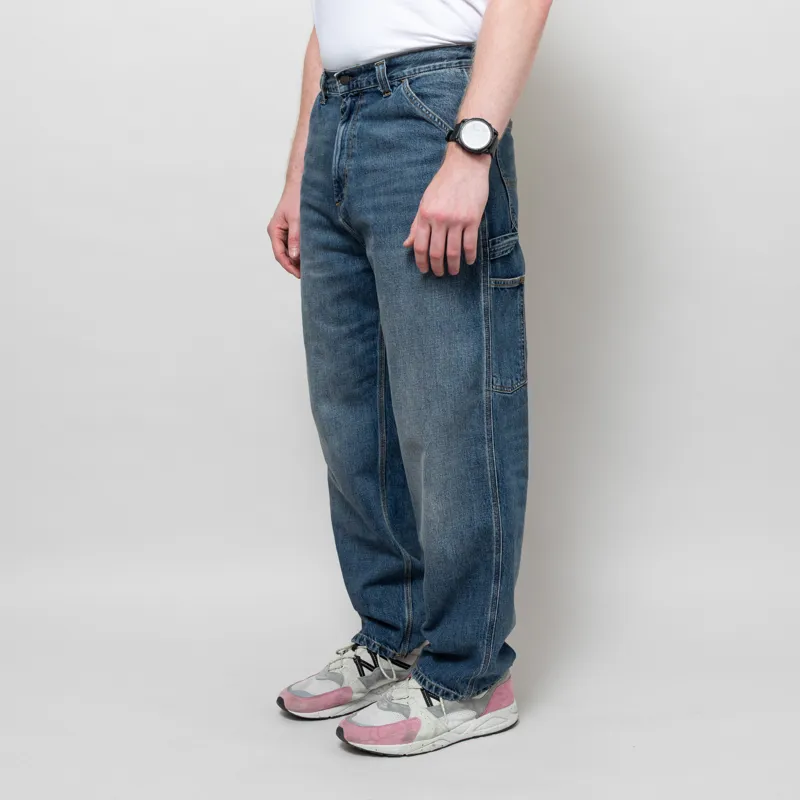 Carhartt WIP OG Single Knee Pant Blue Dark Used Wash Camano Denim-1