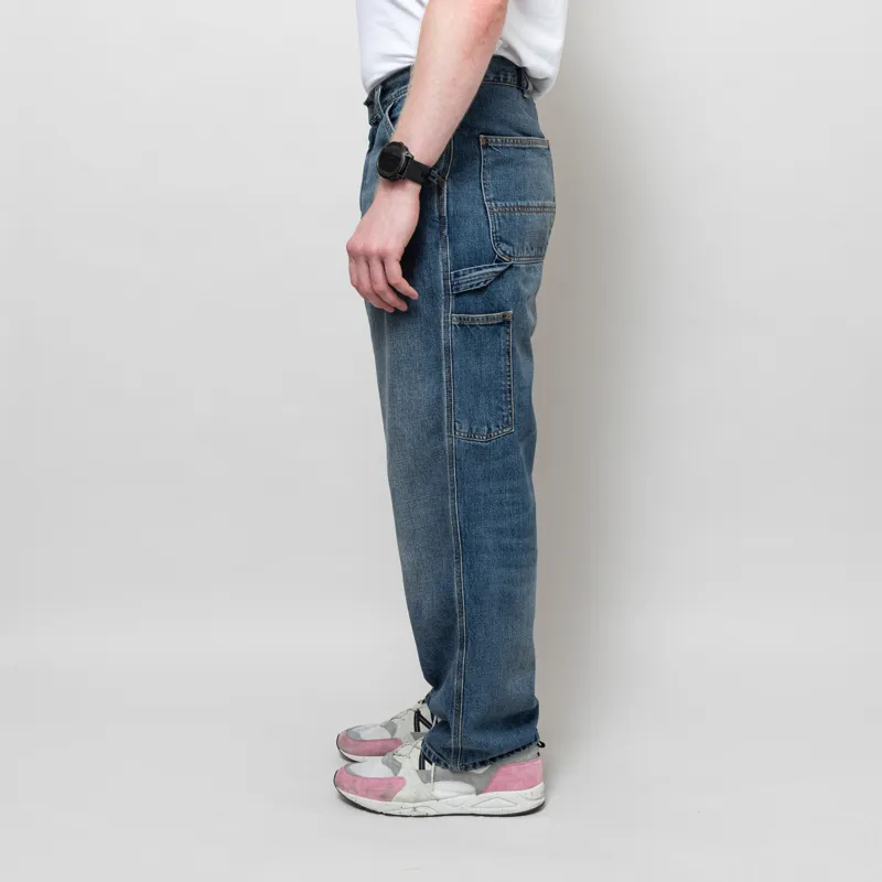 Carhartt WIP OG Single Knee Pant Blue Dark Used Wash Camano Denim-2
