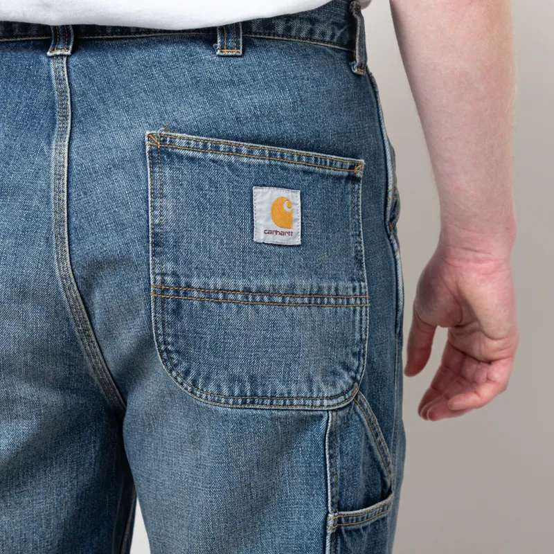 Carhartt WIP OG Single Knee Pant Blue Dark Used Wash Camano Denim-7