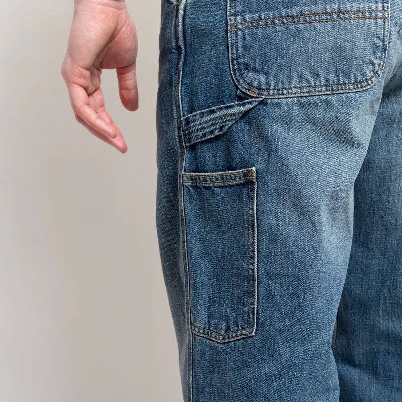 Carhartt WIP OG Single Knee Pant Blue Dark Used Wash Camano Denim-8