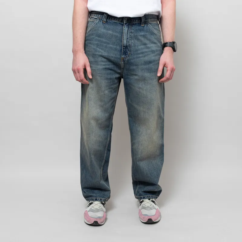 Carhartt WIP OG Single Knee Pant Blue Worn Used Wash Camano Denim