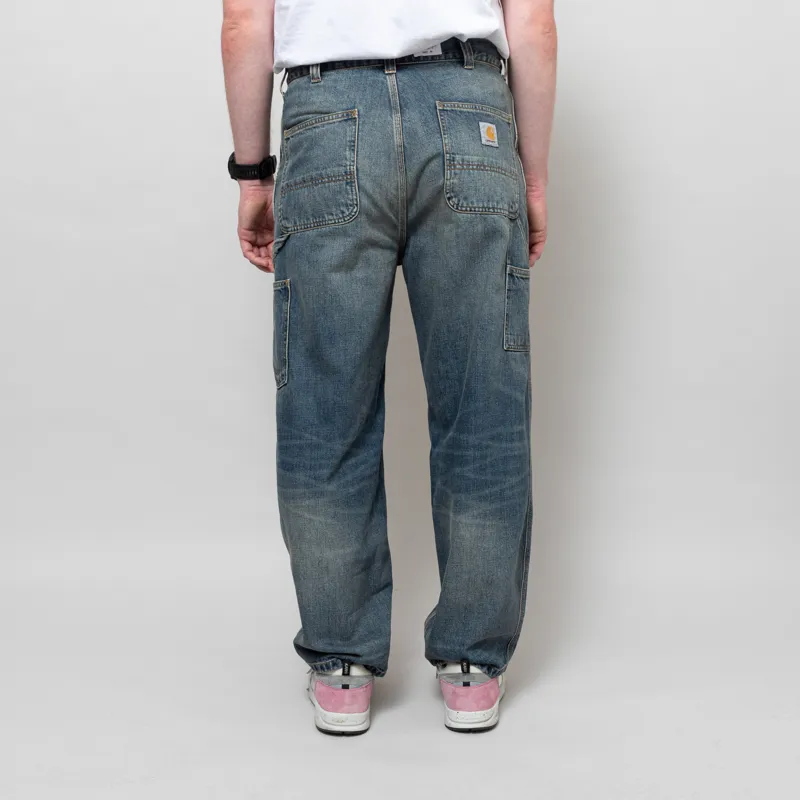 Carhartt WIP OG Single Knee Pant Blue Worn Used Wash Camano Denim-3