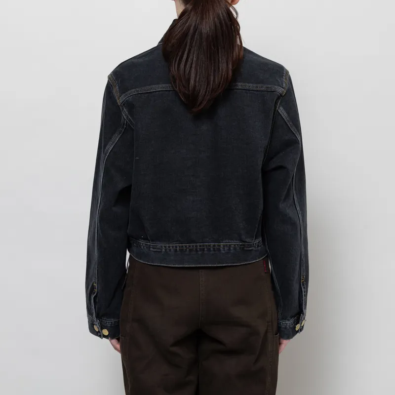 Carhartt WIP Womens Arc Denim Jacket Black Stone Washed