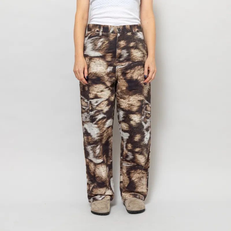 Carhartt WIP Womens Brandon Single Knee Pants Wild Dog Print Stonewashed